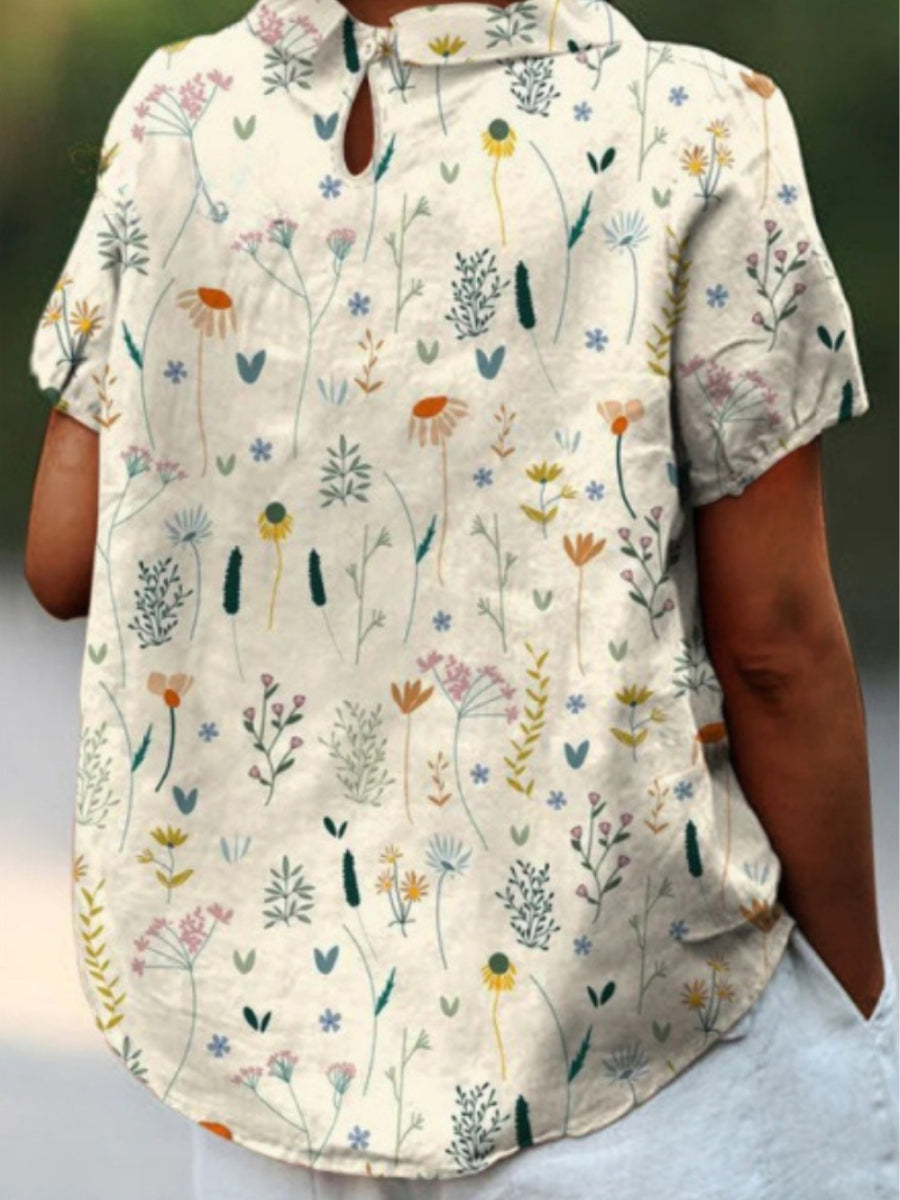 Amelia | Women's Floral Print Short-Sleeve Blouse