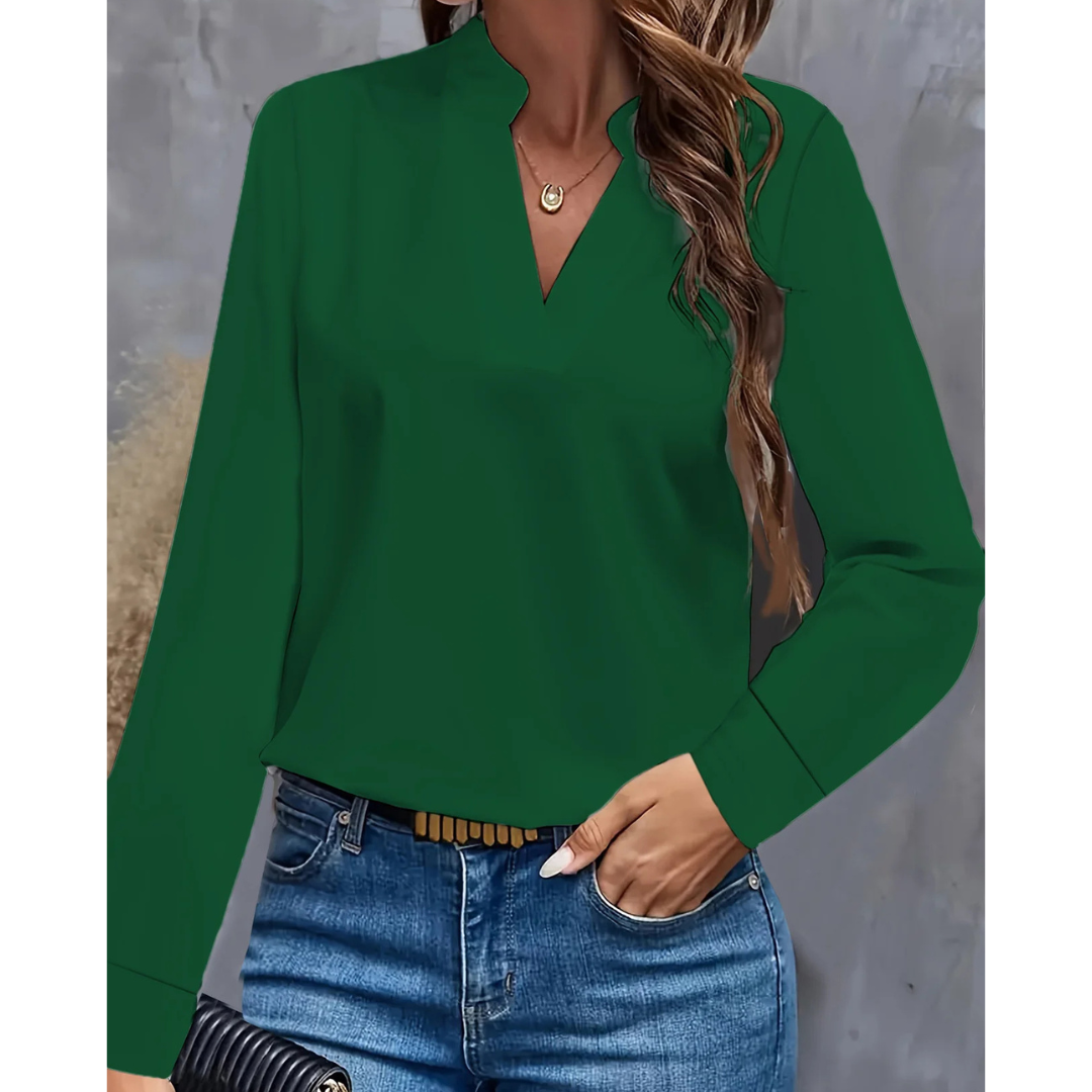 Elena | Women's V Neck Long Sleeve Tunic Top