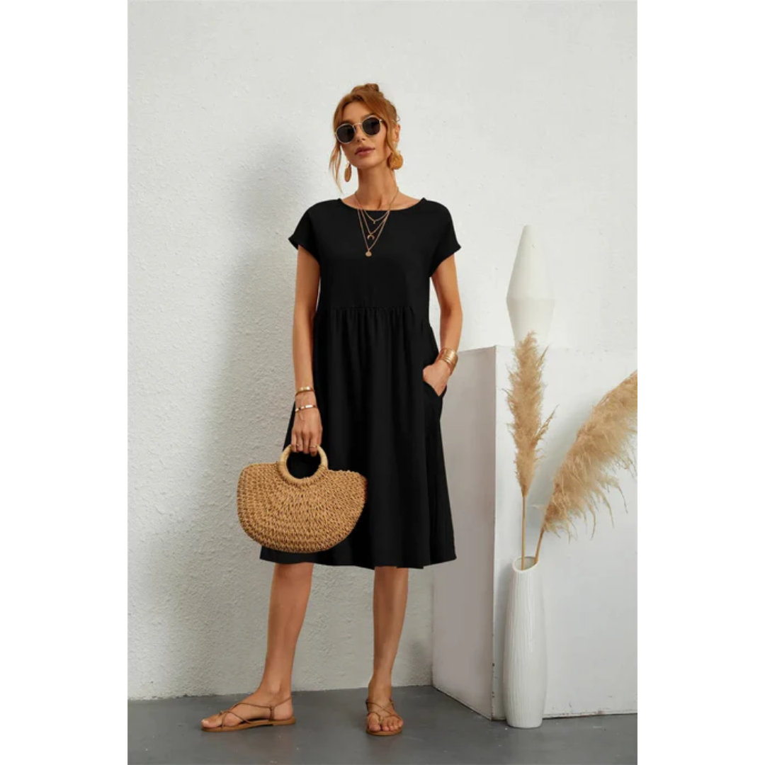 Sophie | Women's Cap Sleeve A-Line Midi Dress
