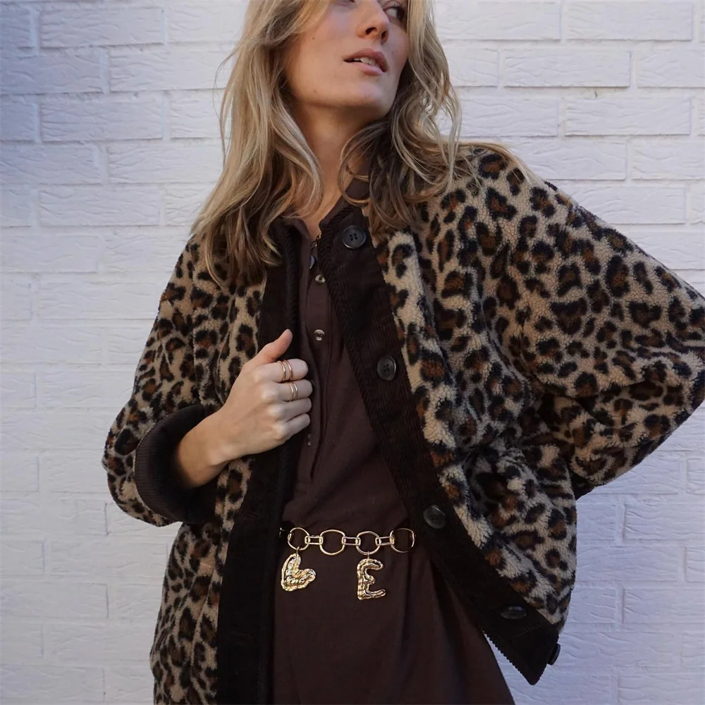 Sienna | Women's Leopard Print Cozy Button-Up Jacket
