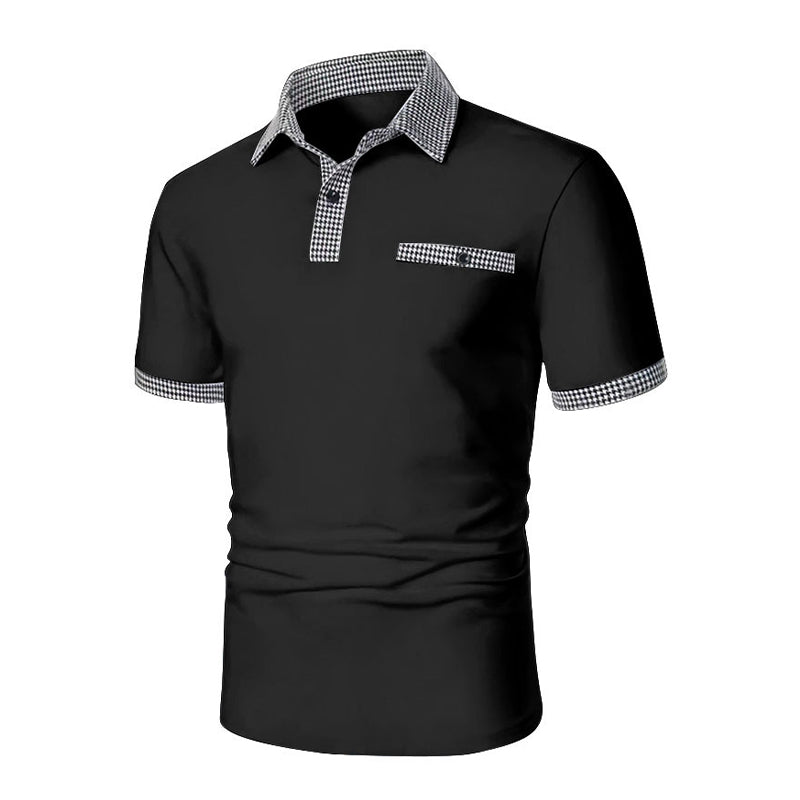 Ryan | Men's Checkered Detail Polo Shirt
