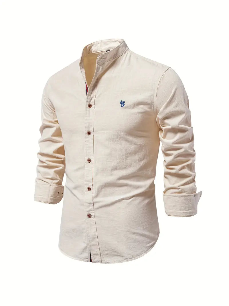 Ethan | Men's Mandarin Collar Button-Down Shirt