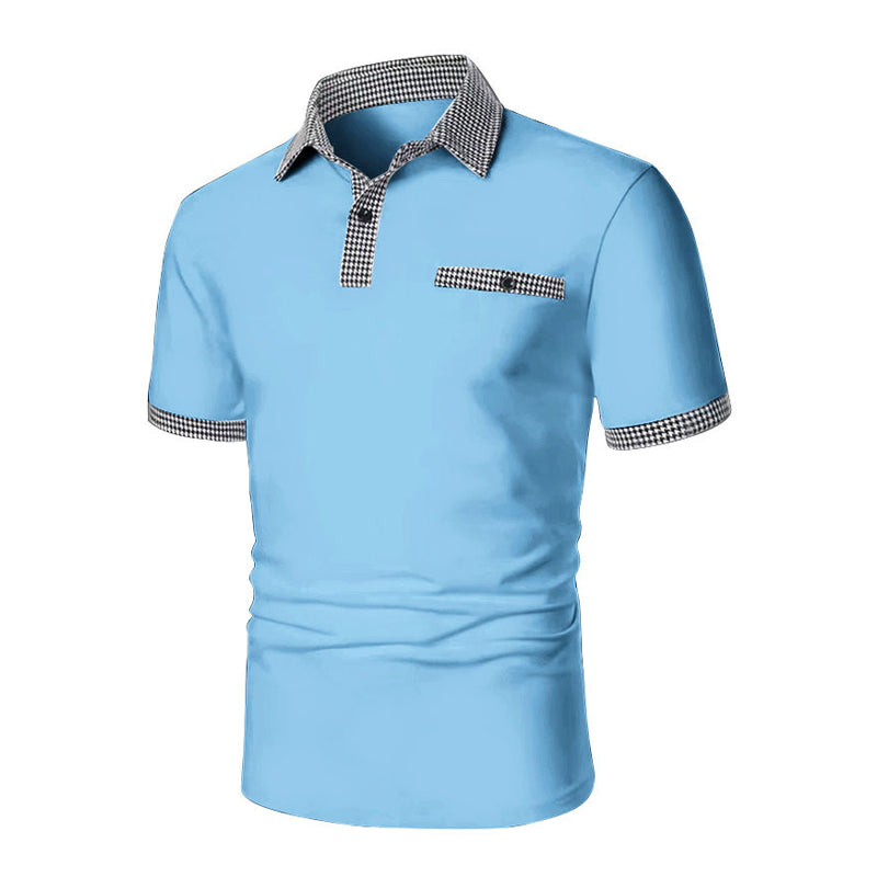 Ryan | Men's Checkered Detail Polo Shirt