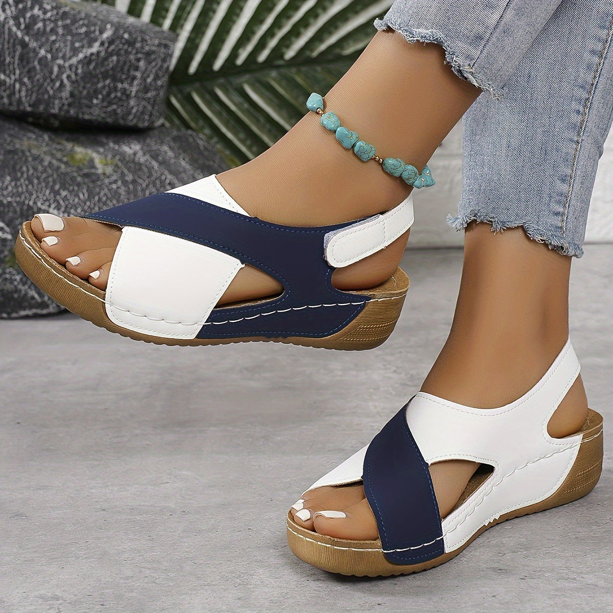Lila | Women's Color-Block Slingback Wedge Sandals