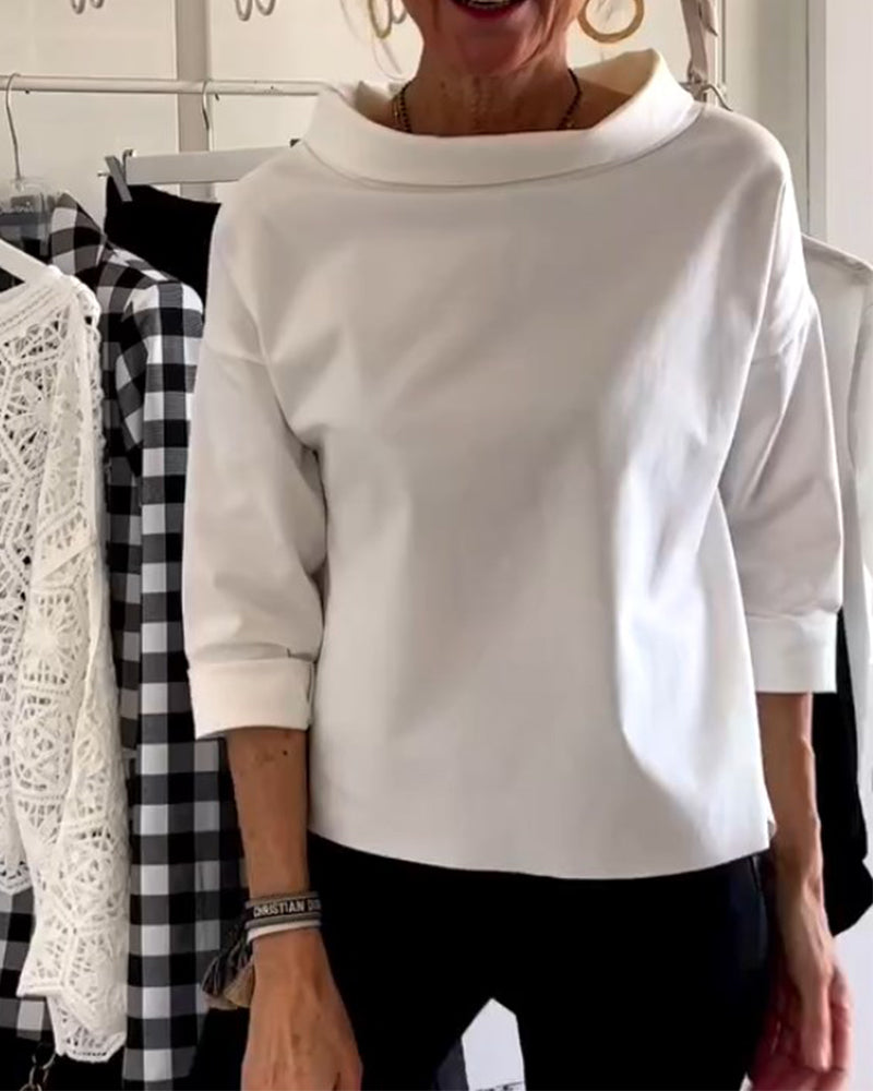 Clara | Women's Cowl Neck 3/4 Sleeve Top