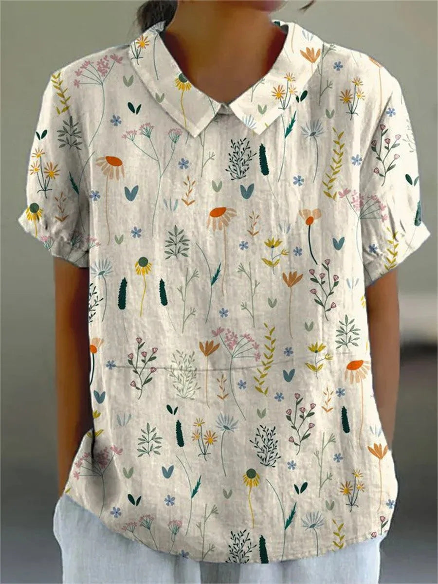 Amelia | Women's Floral Print Short-Sleeve Blouse