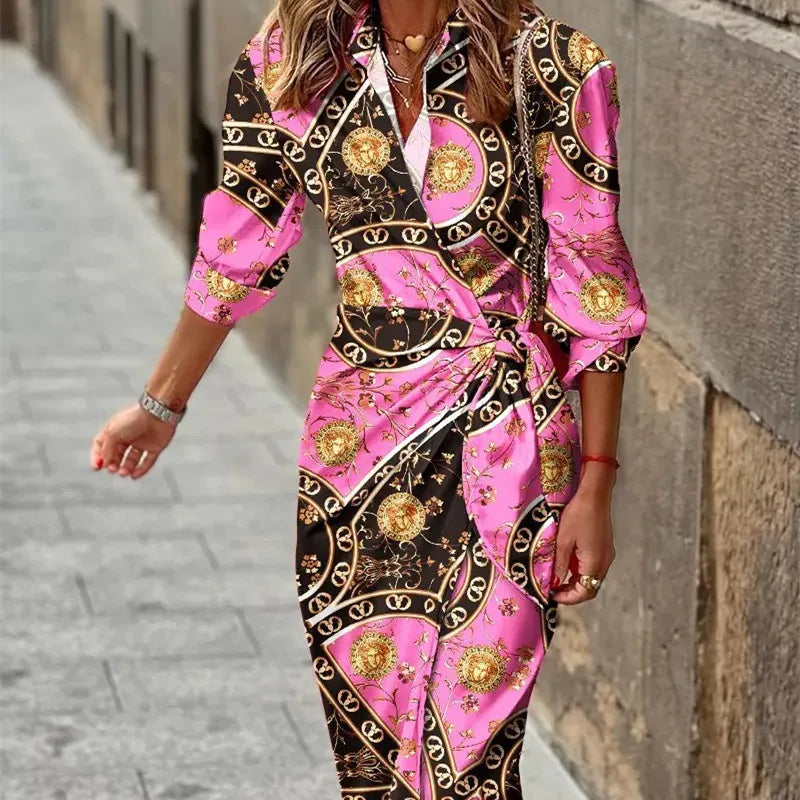 Chloe | Women's V-Neck Wrap Shirt Dress