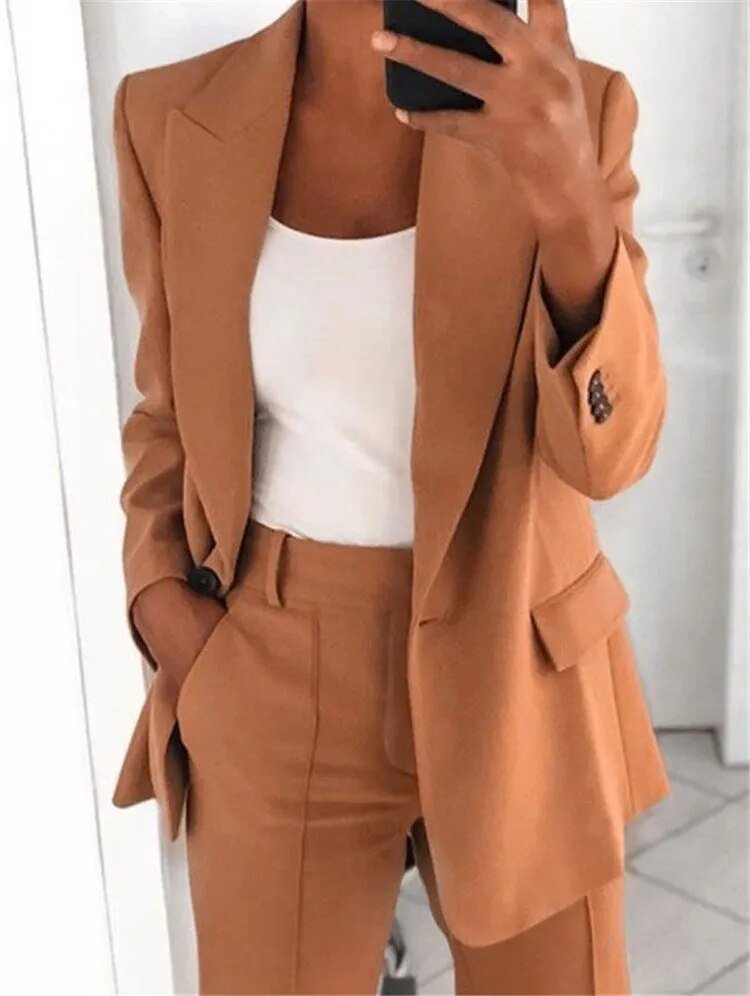 Madeline | Women's Lapel Slim Fit Blazer Suit Set