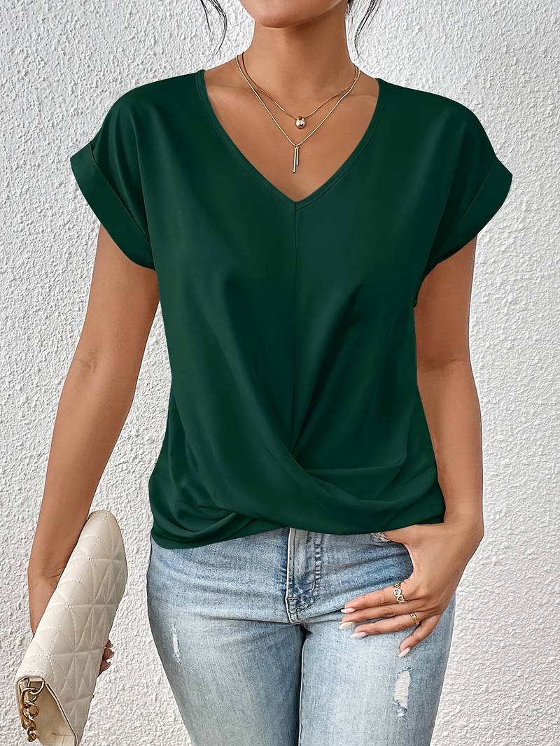 Nora | Women's Twist Knot V-Neck Blouse