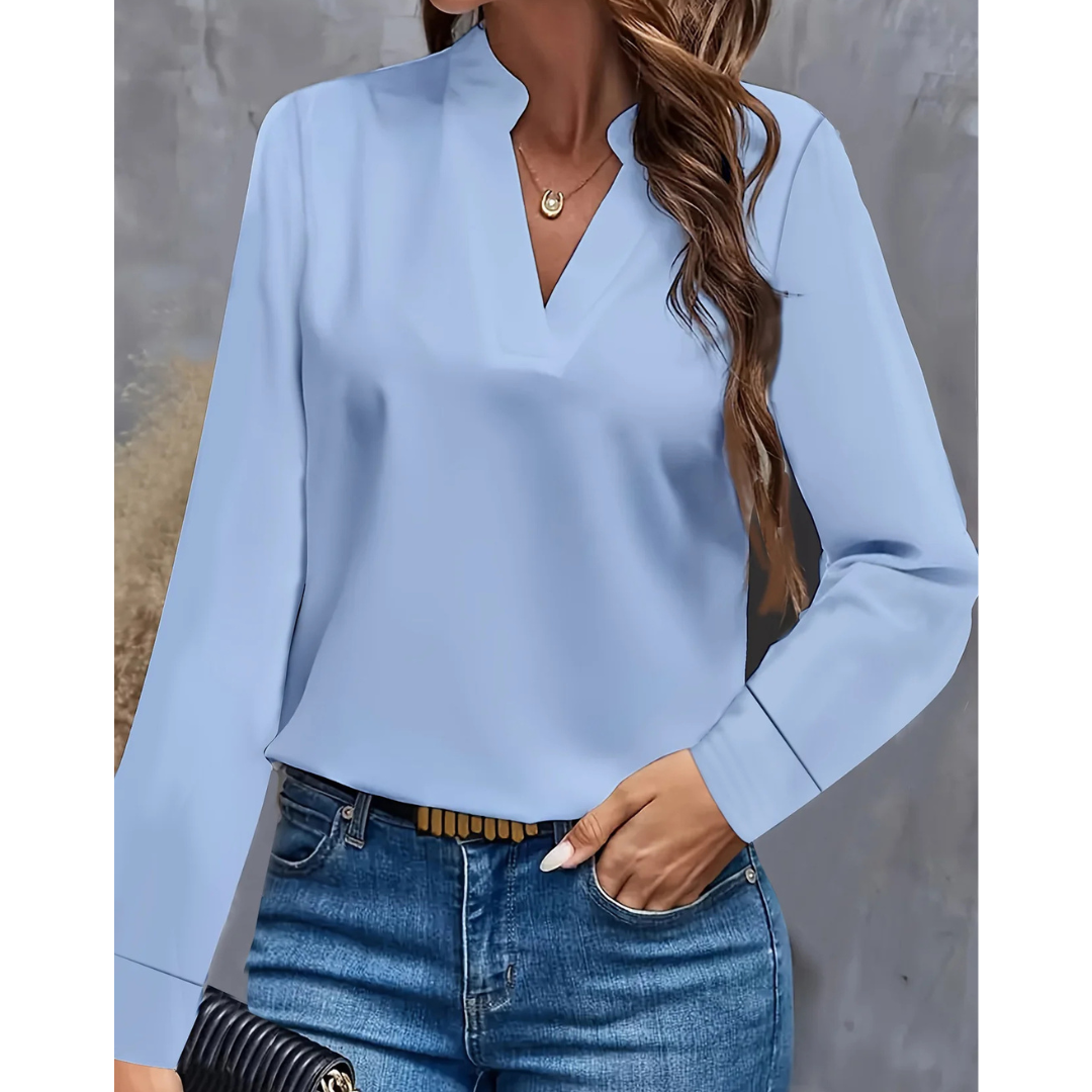 Elena | Women's V Neck Long Sleeve Tunic Top