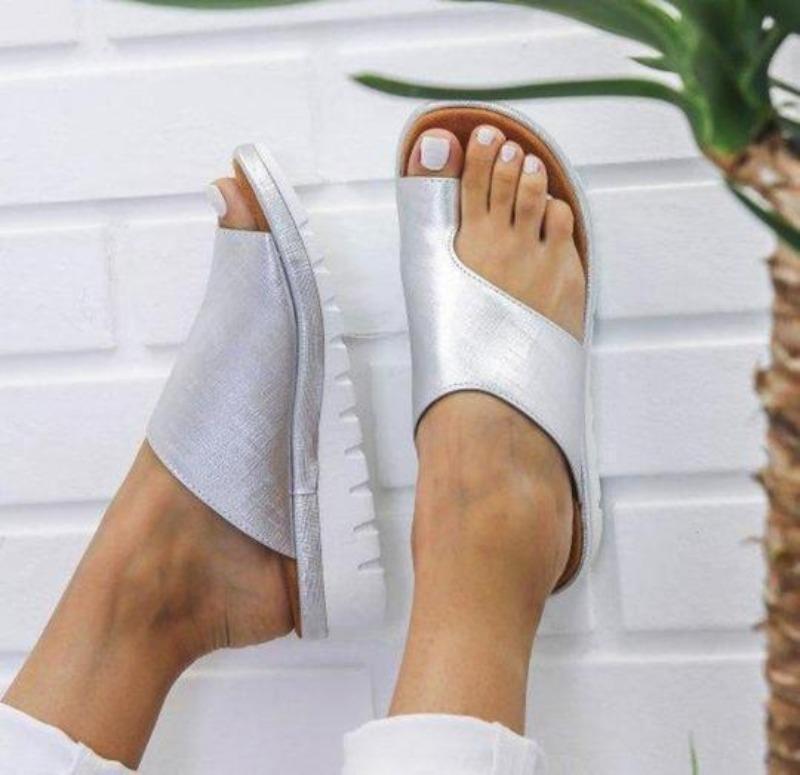 Sofia | Women's Cross Strap Toe Ring Slide Sandals