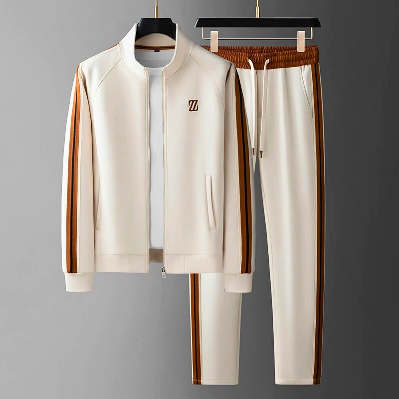 Damon | Men's Sporty Stripe Zip Tracksuit Set