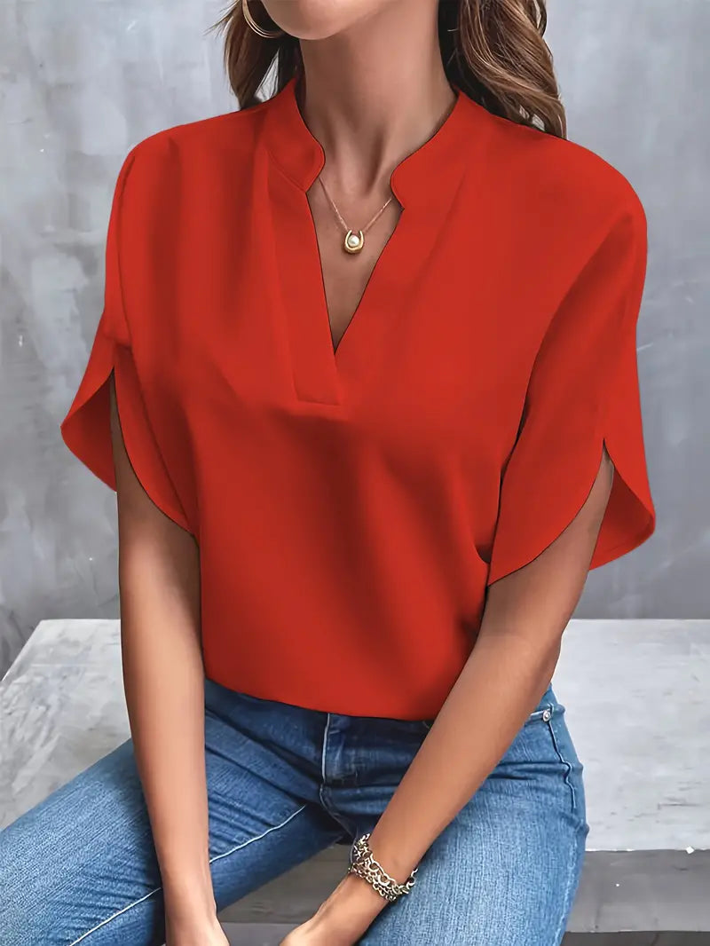 Elisa | Women's V-Neck Split Sleeve Blouse