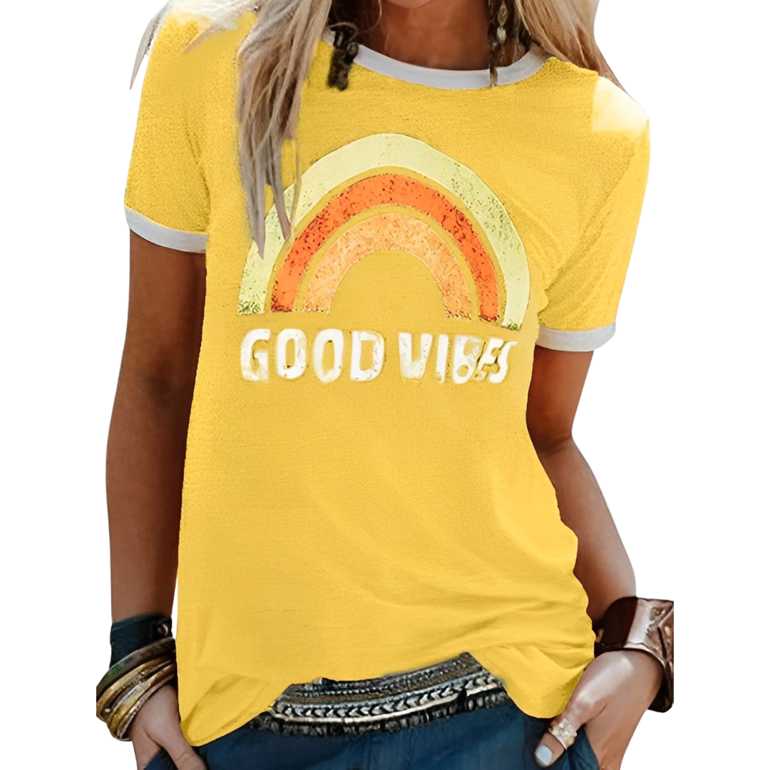 Chloe | Women's Printed Round Neck Short Sleeve T-Shirt