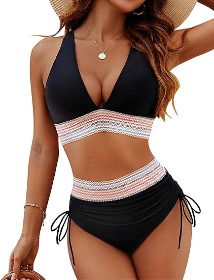 Peyton | Women's High Waisted Adjustable Tie Bikini Set