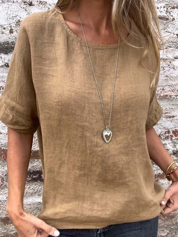 Stella | Women's Short Sleeve Round Neck Casual Blouse