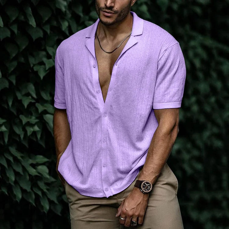 Diego | Men's Cuban Collar Button Down Shirt
