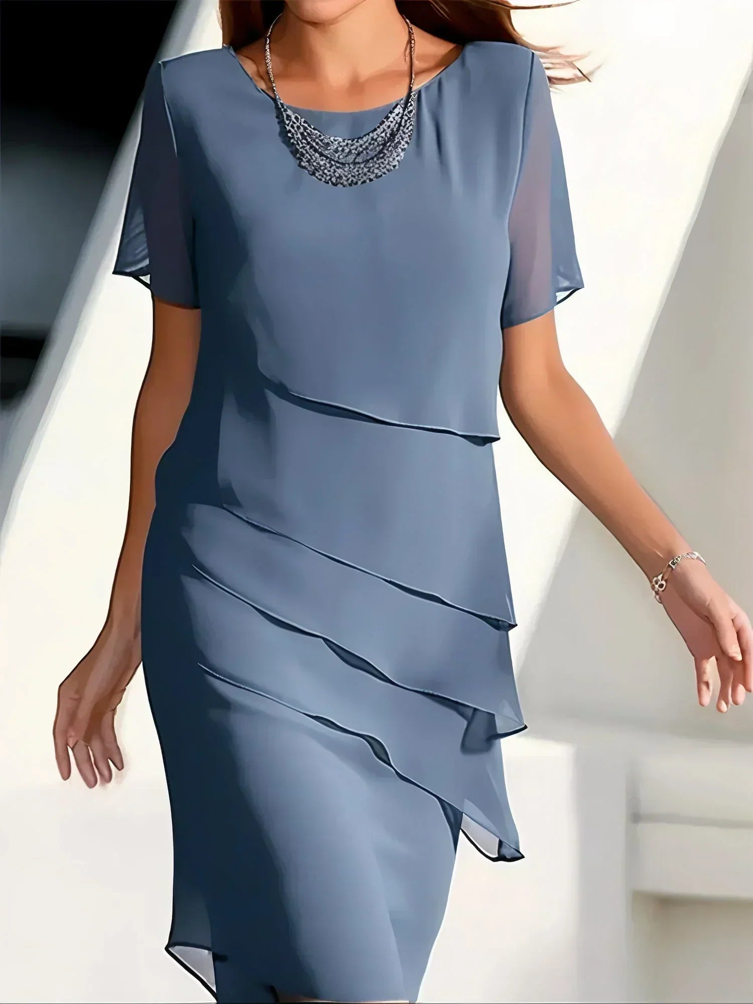 Eliza | Women's Tiered Ruffle Midi Dress