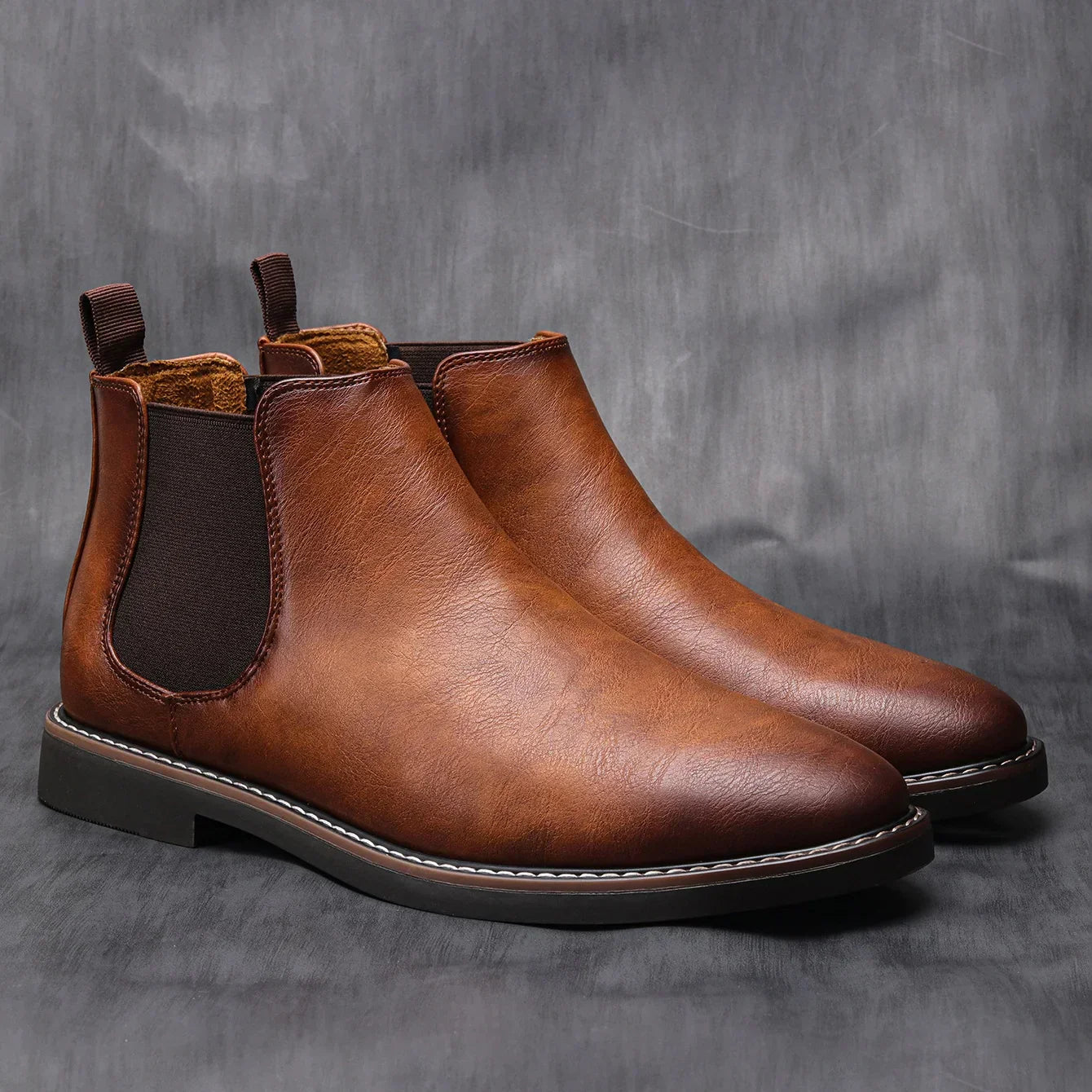 Marcus | Men's Polished Leather Chelsea Boots