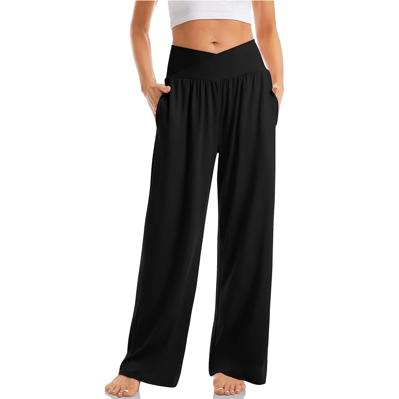 Mila | Women's High-Waisted Crossover Yoga Pants