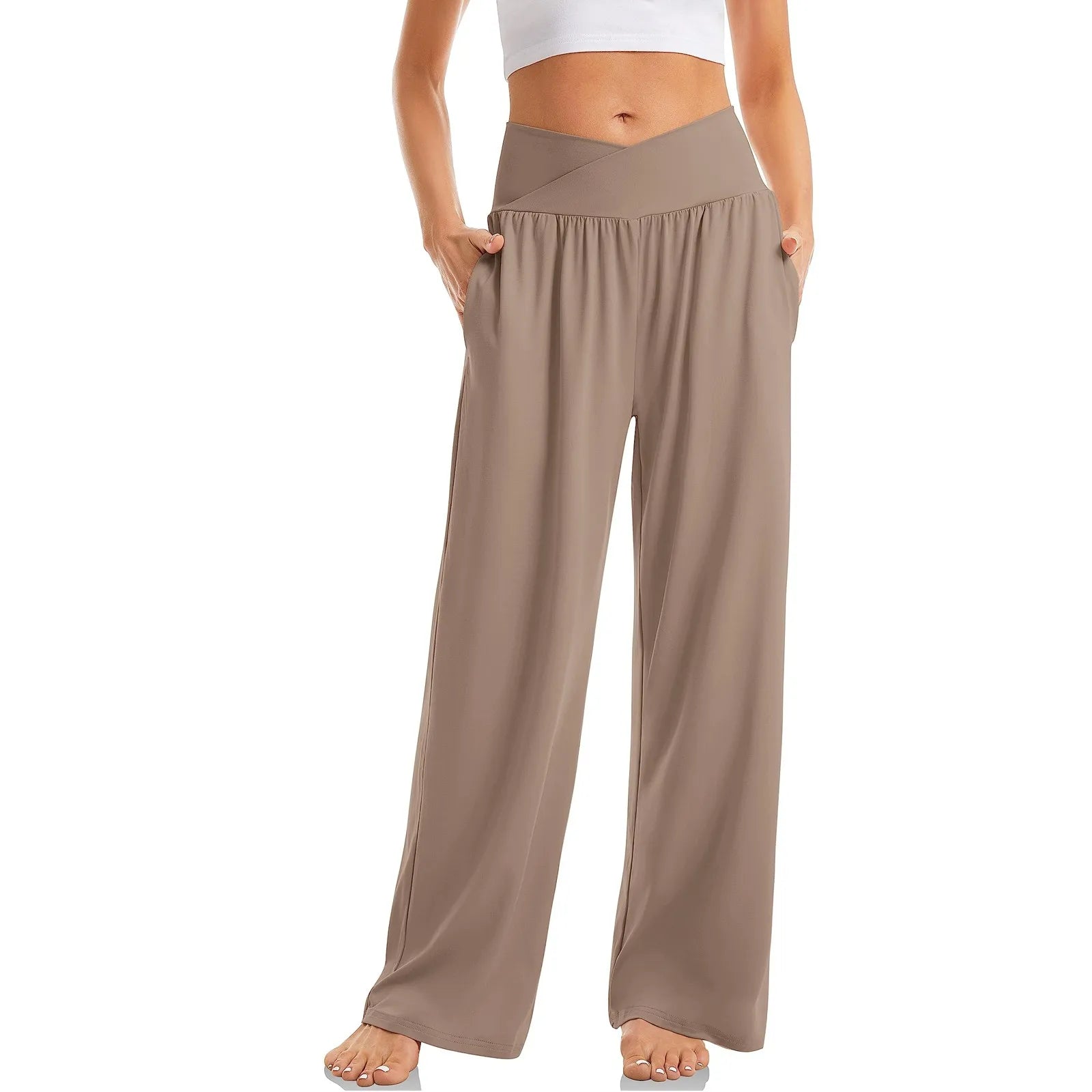 Mila | Women's High-Waisted Crossover Yoga Pants
