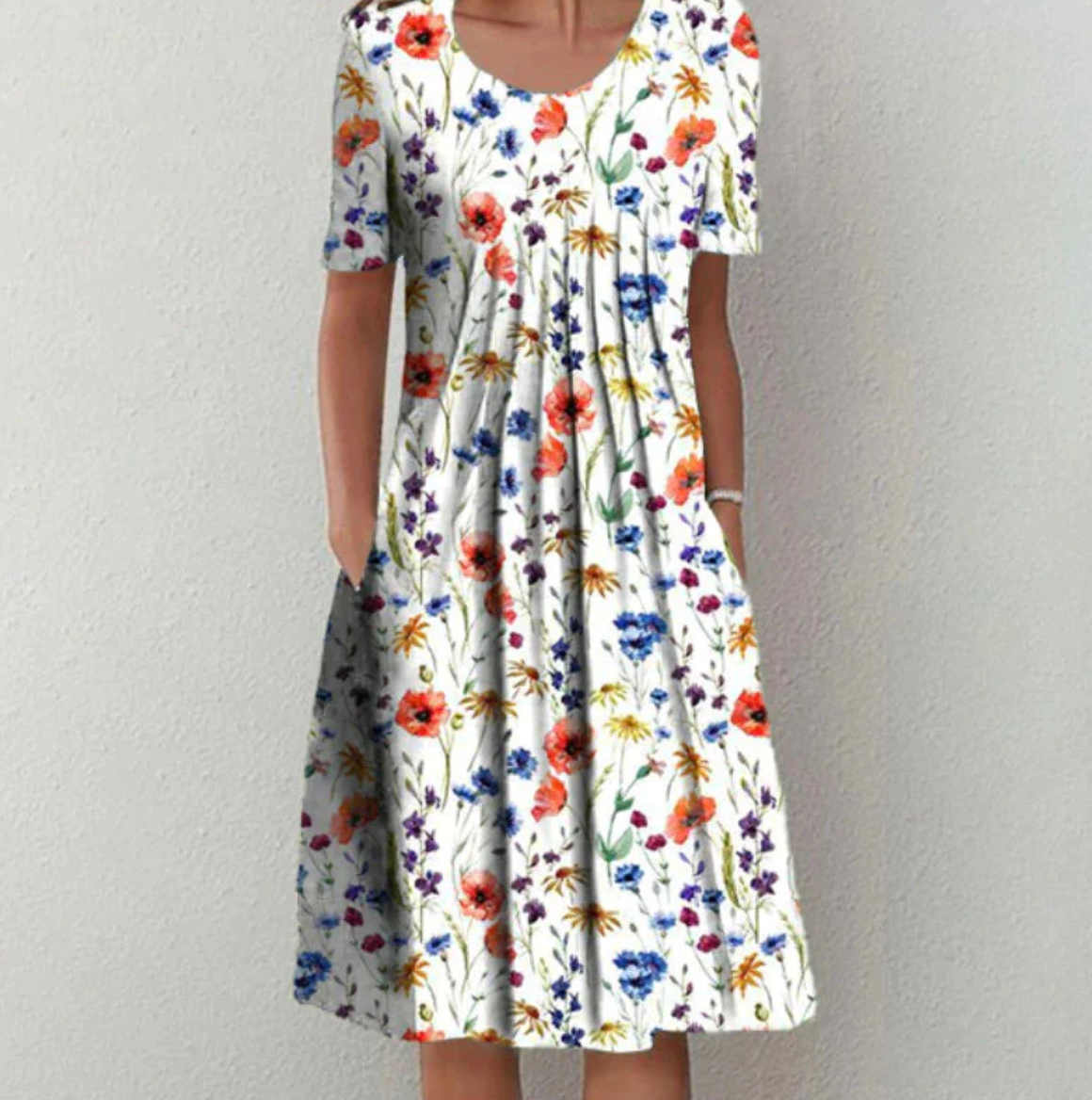 Lila | Women's Printed Pleated A-Line Summer Dress