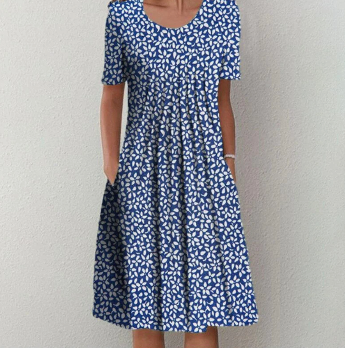 Lila | Women's Printed Pleated A-Line Summer Dress