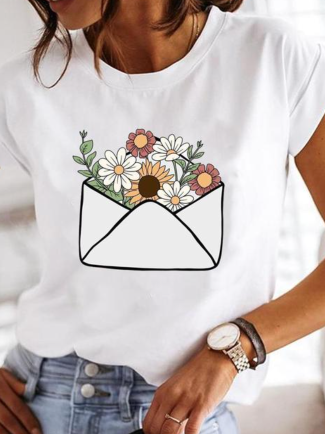 Emma | Women's Heart Print Short Sleeve T-Shirt