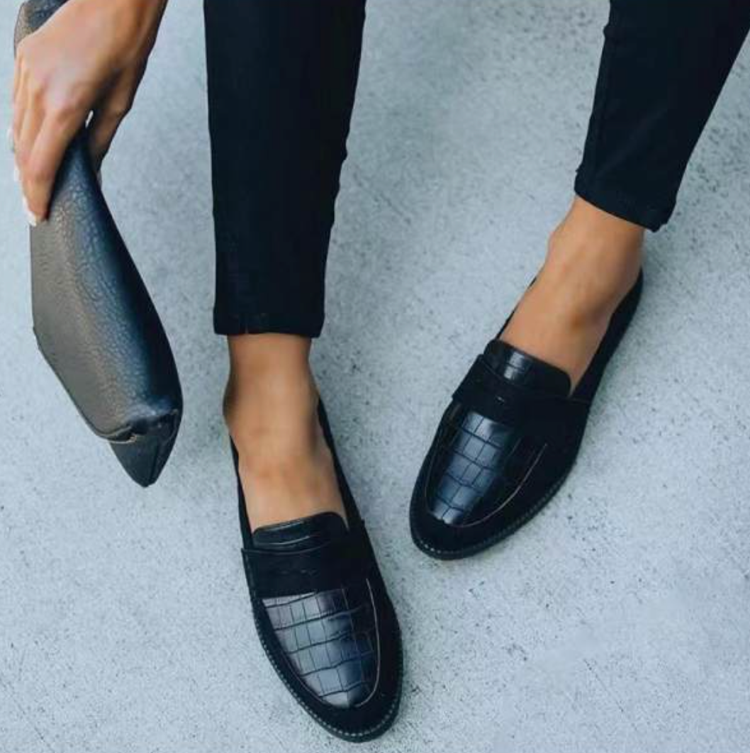 Stella | Women's Croc-Embossed Slip-On Loafers