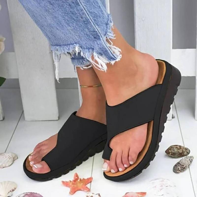Sofia | Women's Cross Strap Toe Ring Slide Sandals