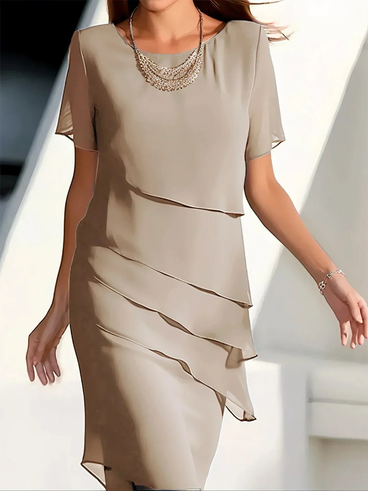 Eliza | Women's Tiered Ruffle Midi Dress