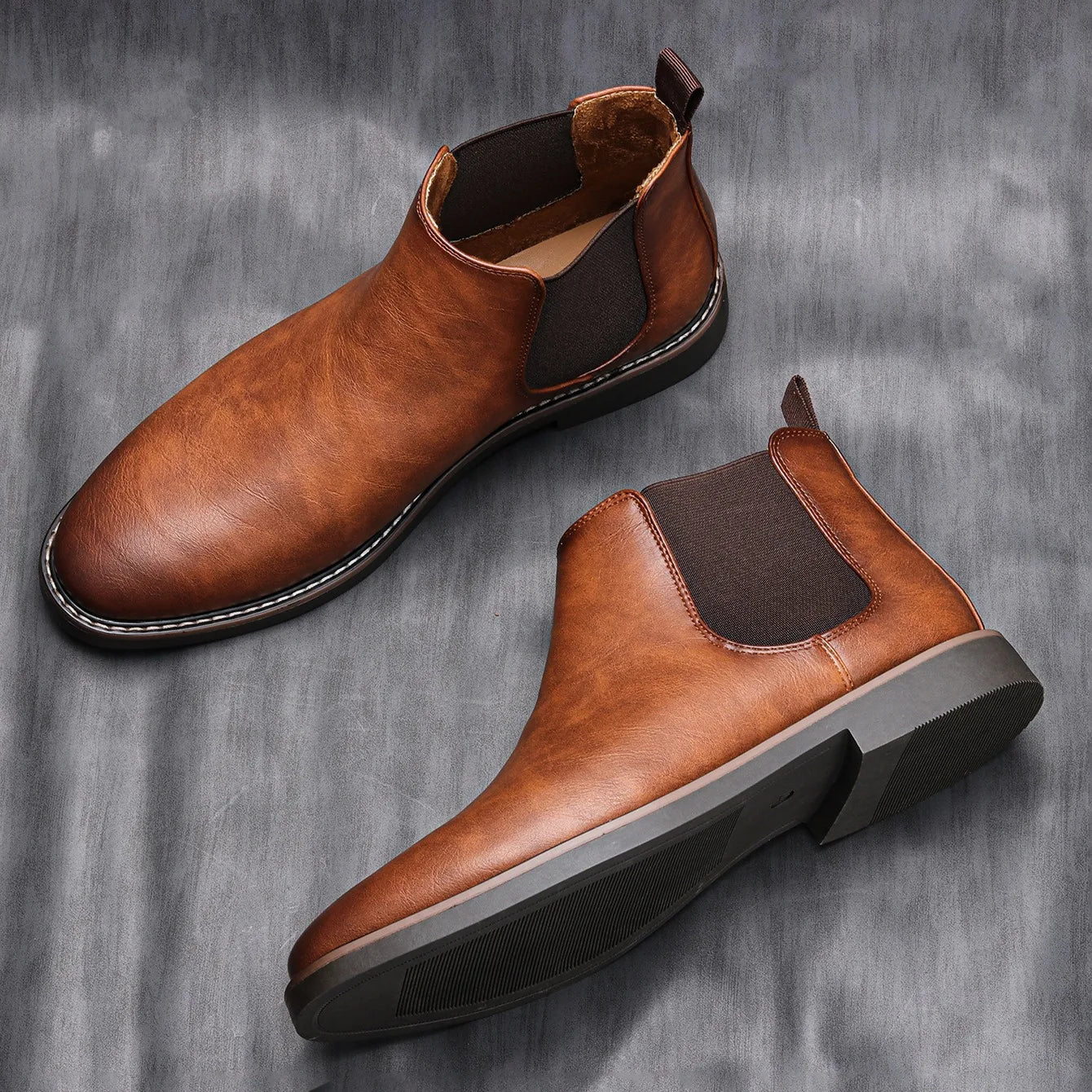 Marcus | Men's Polished Leather Chelsea Boots