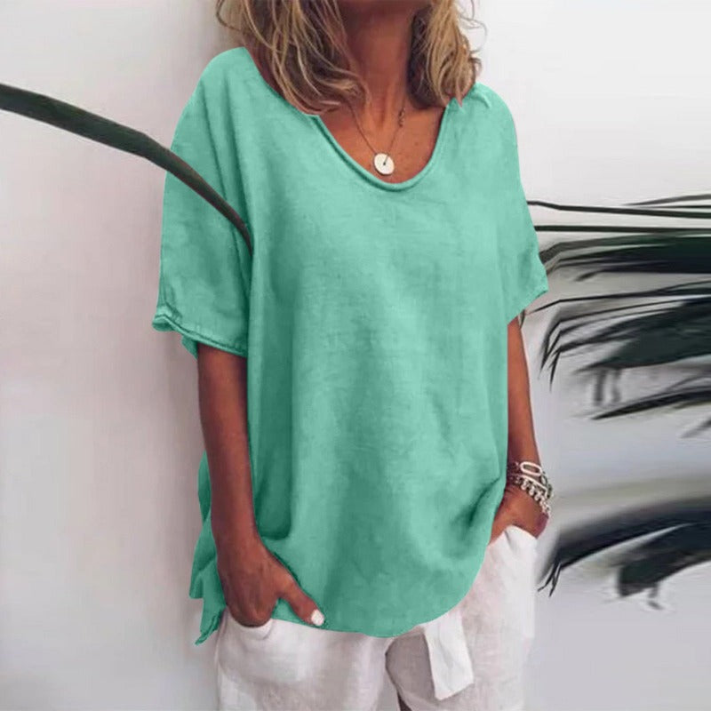 Mila | Women's V-Neck Elbow Sleeve Blouse