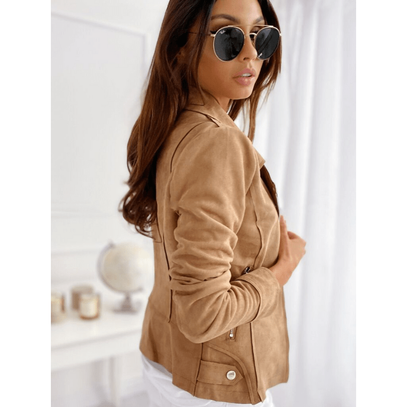 Bianca | Women's Slim Fit Suede Moto Jacket