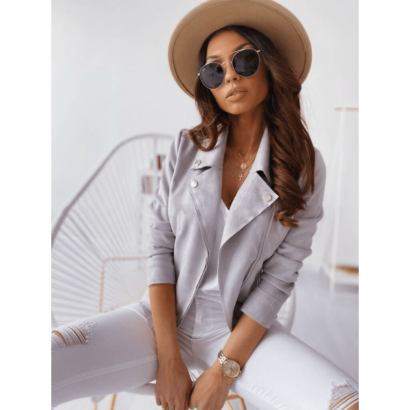 Bianca | Women's Slim Fit Suede Moto Jacket