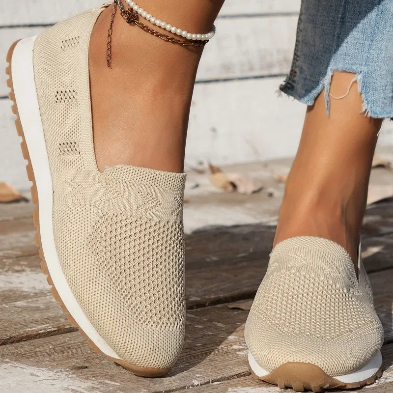 Aria | Women's Breathable Knit Slip-On Loafers