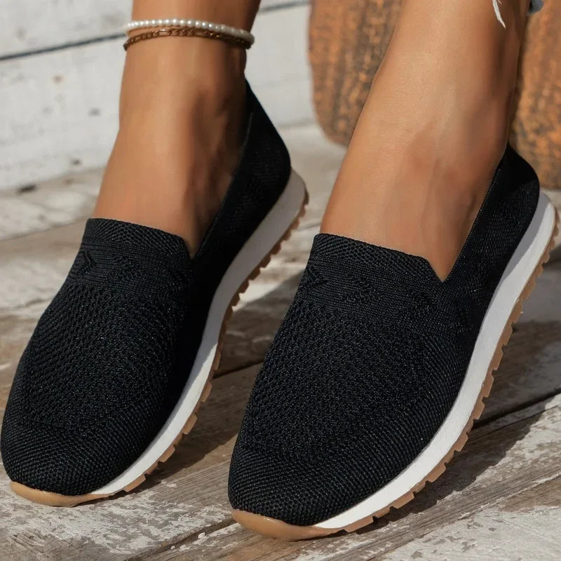 Aria | Women's Breathable Knit Slip-On Loafers