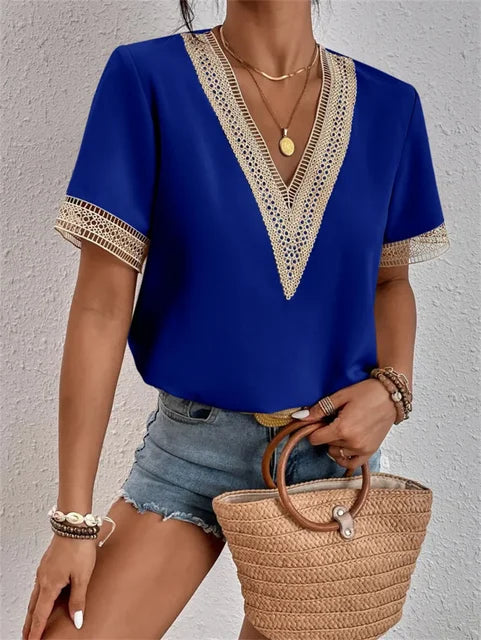Elara | Women's Boho V-Neck Summer Blouse