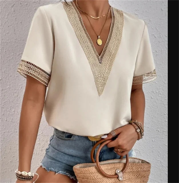 Elara | Women's Boho V-Neck Summer Blouse