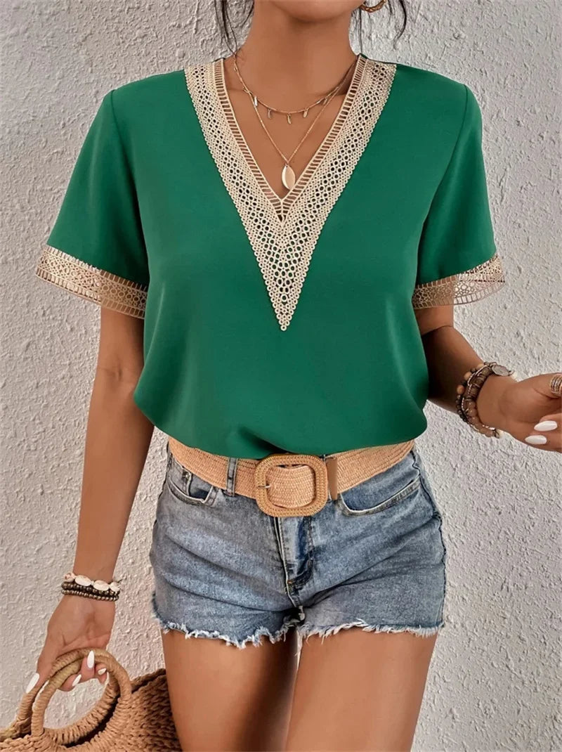 Elara | Women's Boho V-Neck Summer Blouse
