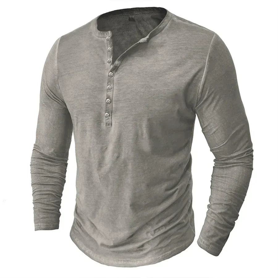 Miles | Men's Slim-Fit Cotton Henley Shirt