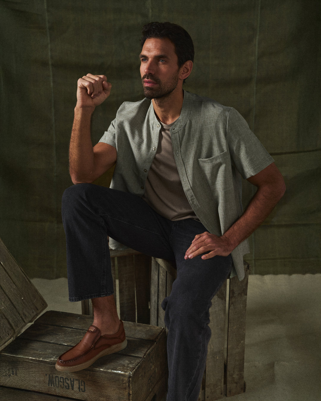 Liam | Men's Stand Collar Casual Button Shirt
