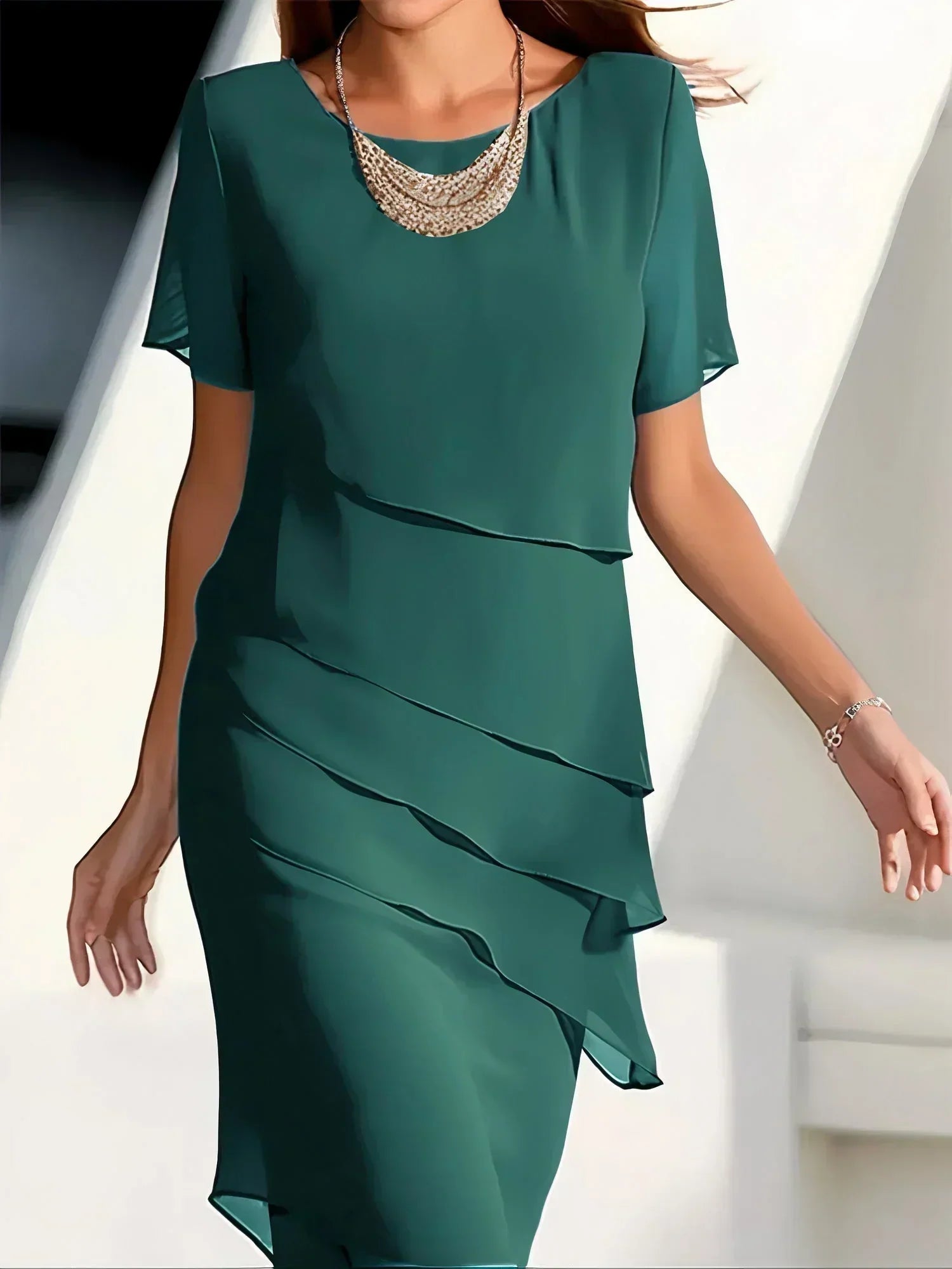 Eliza | Women's Tiered Ruffle Midi Dress