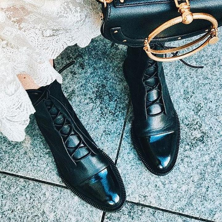 Clara | Women's Leather Lace Up Combat Boots