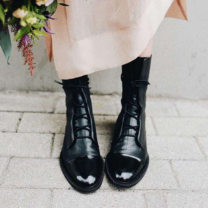Clara | Women's Leather Lace Up Combat Boots