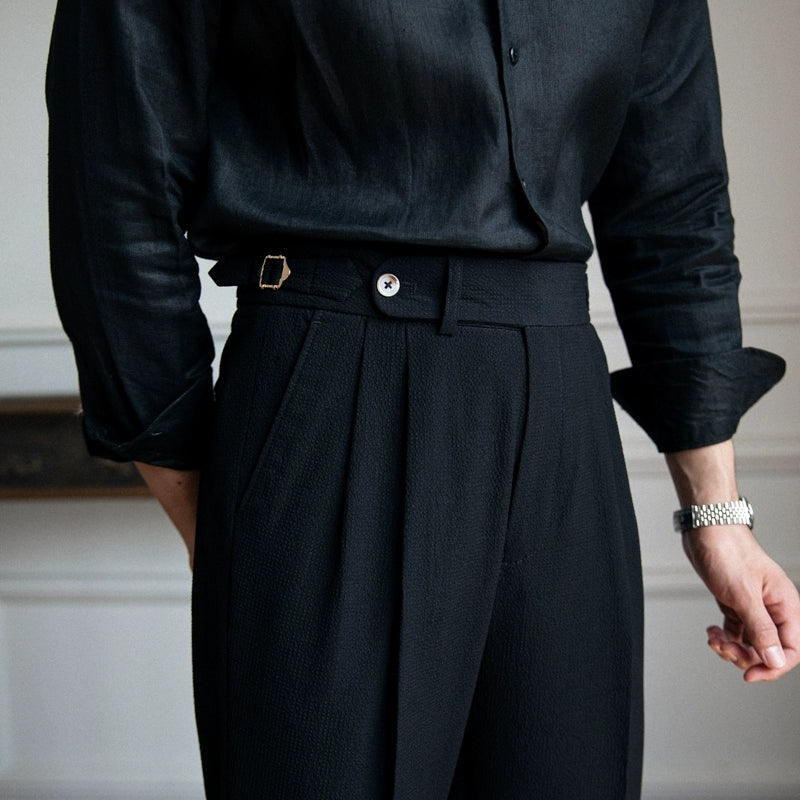 Sebastian | Men's High-Waist Pleated Tailored Trousers