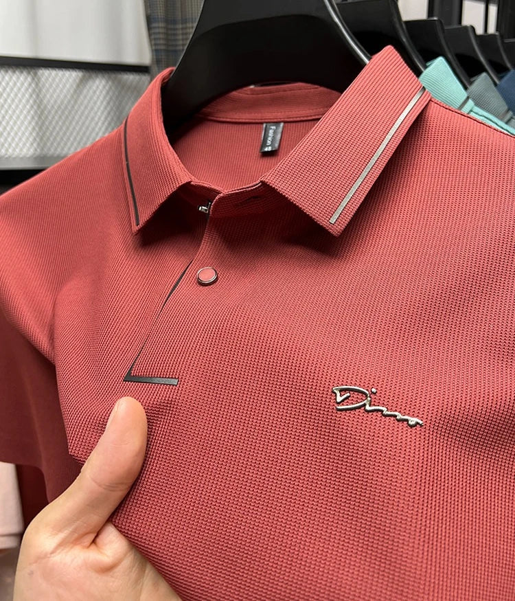 Adrian | Men's Textured Knit Collar Polo Shirt