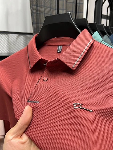 Adrian | Men's Textured Knit Collar Polo Shirt