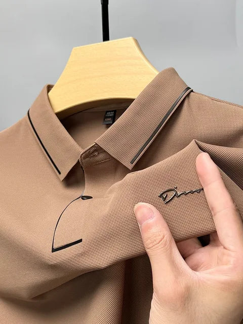 Adrian | Men's Textured Knit Collar Polo Shirt