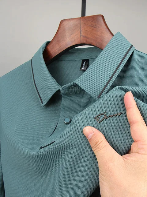 Adrian | Men's Textured Knit Collar Polo Shirt